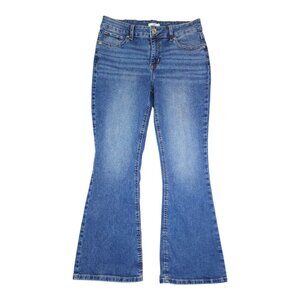 M Jeans By Maurices Flare Mid-Rise Jeans Size 10 Short Denim Cotton Blend Blue
